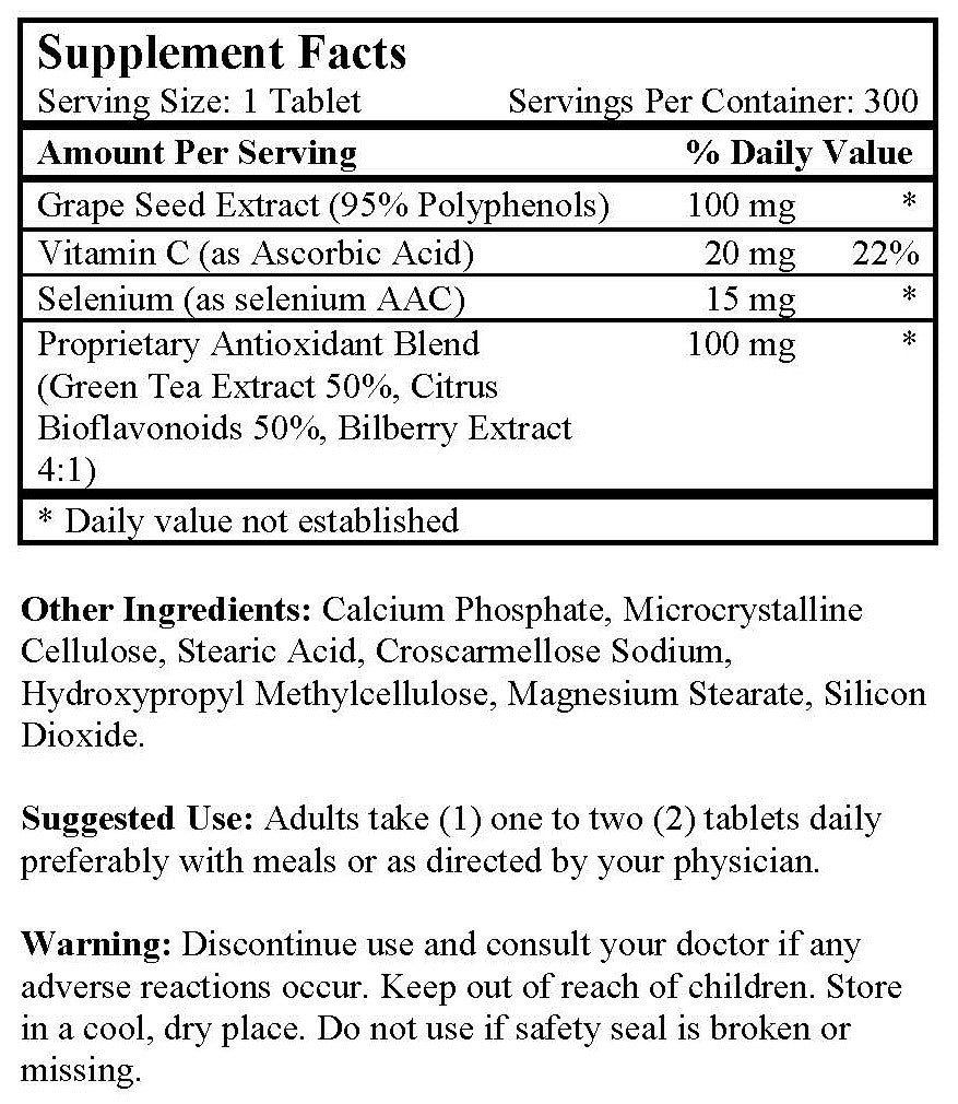 OPC Grape Seed Extract (300 Tablets / 100 mg) NuHealth Products