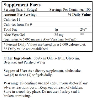 Aloe Vera (100 Softgels/ 5,000 mg)