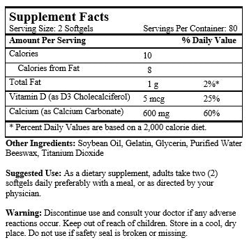 Liquid Calcium (160 Softgels/ 300 mg)