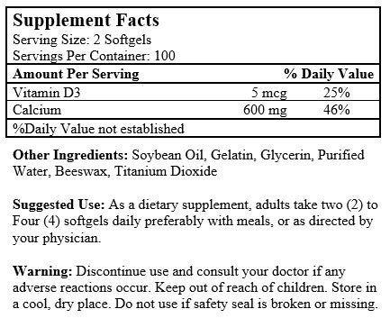Liquid Calcium (200 Softgels / 300 mg)