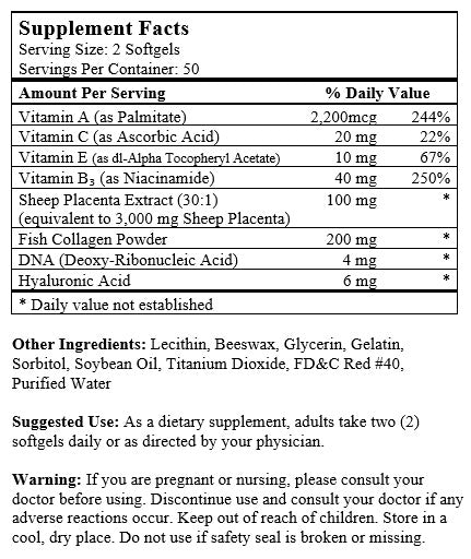 DNA Sheep Placenta (100 Softgels)