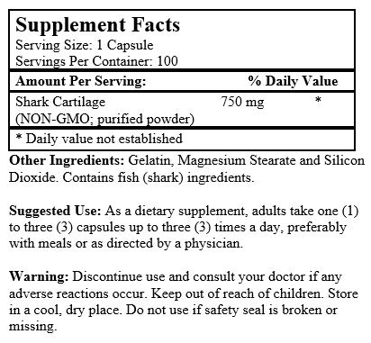 Shark Cartilage Super II (100 Capsules / 750 mg)