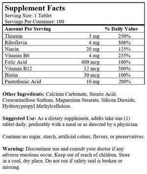 Vitamin B Complex (100 Tablets)