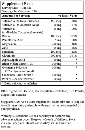 Diabetic Support Formula (180 Capsules)