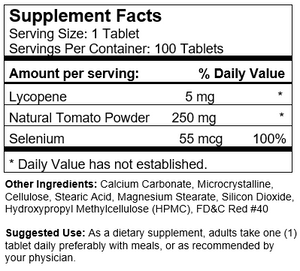 Natural Tomato Extract w/ Lycopene (100 Tablets)