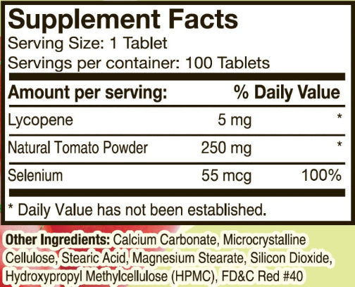Natural Tomato Extract w/ Lycopene (100 Tablets)
