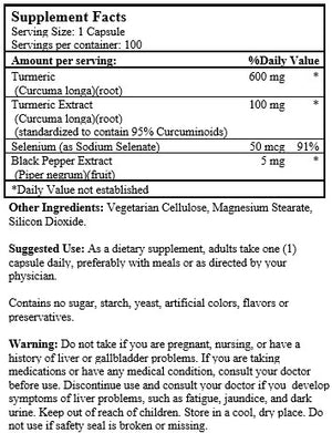 Turmeric Curcumin (100 Capsules)