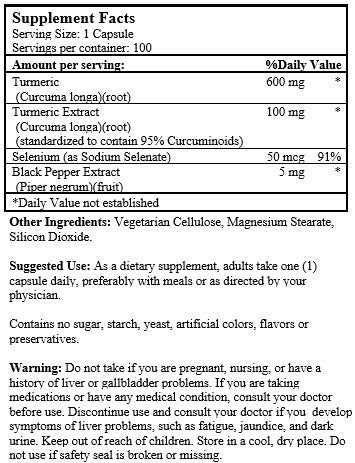 Turmeric Curcumin (100 Capsules)