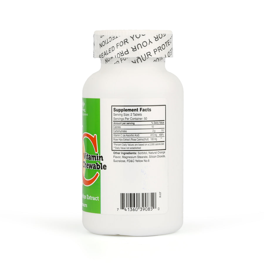 Vitamin C + Rosehips Chewable (100 Tablets)