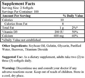 Liquid Calcium (200 Softgels / 300 mg)