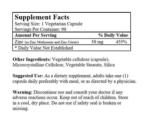Zinc (90 Vegetarian Capsules)